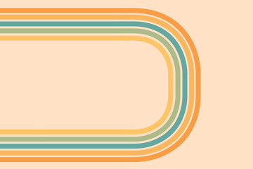 Abstract background of rainbow groovy Wavy Line design in 1970s Hippie Retro style. Vector pattern ready to use for cloth, textile, wrap and other