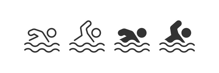 Swimmer sign icons set. Vector illustration design.