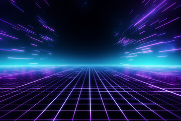 Colorful futuristic neon line technology introduction background - illustration 3d graphic technology background concept, abstract back ground