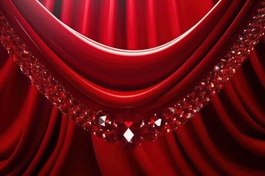 Red Curtain with Diamond Necklace