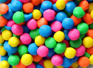 background with small multicolored plasticine balls