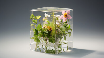 Cube flower vase.