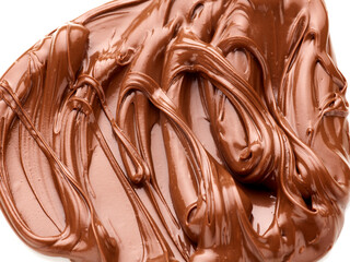 Chocolate melted cream paste isolated on white background