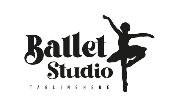 ballet logo template vector illustration, ballerina logo design