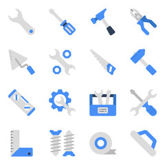 Set of Tools Flat Icons

