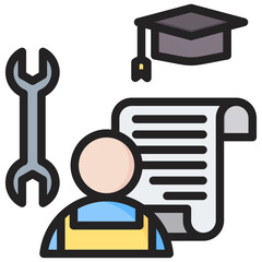 Apprenticeship Outline Color Icon