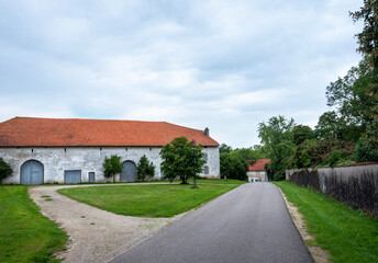 Fototapeta na wymiar beautiful old farm in grand est near nancy and metz in france