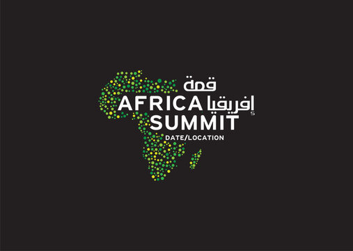 logotype abstract graphic EPS vector design of annual event summit and title about north Africa - Generic theme - annual convention for any African companies. text in both English and Arabic