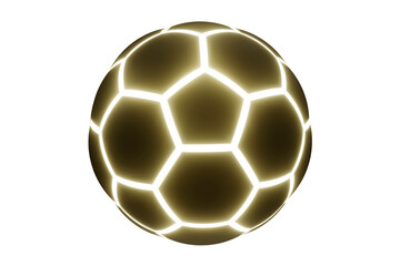 Obraz premium Soccer ball. Realistic football ball. Glowing light. 3d rendering