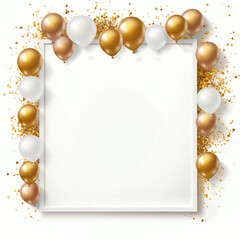 Shiny Spice Balloon Frame of  Invitation Card Design Template with White Background.