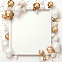 Obraz na płótnie Canvas Shiny Spice Balloon Frame of Invitation Card Design Template with White Background.