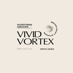 Vintage Boho Flower logo template illustration for branding