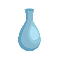 Ceramic vase vector. Pottery ceramic vase for flower bouquet. Home decor pottery. Elegant amphoras illustration.
