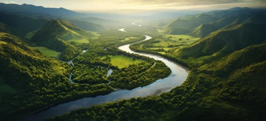 Foto op Plexiglas green river flow.  © killykoon