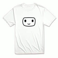 Cartoon-Style Black Outline T-Shirt on White Background.