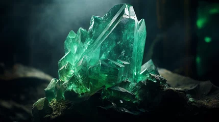 Fotobehang raw emerald Generative AI © Quentin