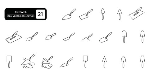 trowel, icon,,which can be easily edited and resized, modern vector graphic logo template.