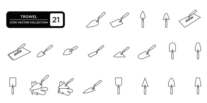 trowel, icon,,which can be easily edited and resized, modern vector graphic logo template.