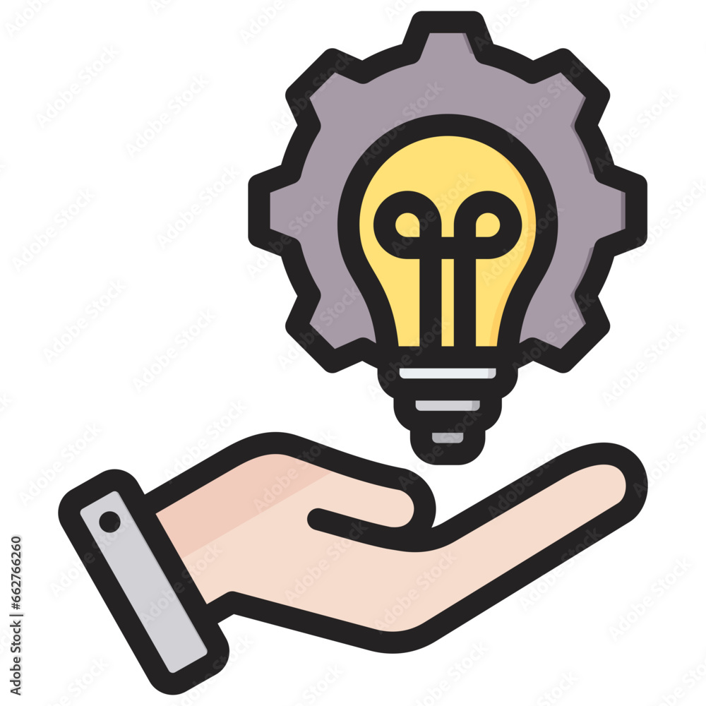 Poster solution development outline color icon