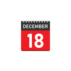 Fototapeta premium December 18 Concept Design. Vector Illustration. 