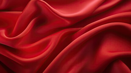 Obraz premium Red fabric. The folds of satin or silk. Abstract textured background