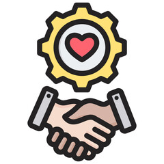 Customer Relationship Outline Color Icon