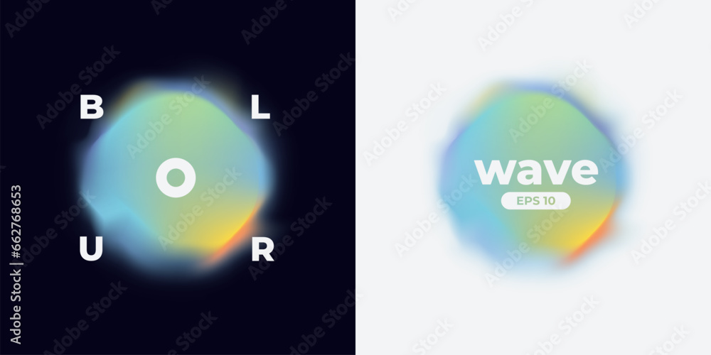 Poster circle banner with gradient isolated on black background. vector set. fluid vivid gradients for bann