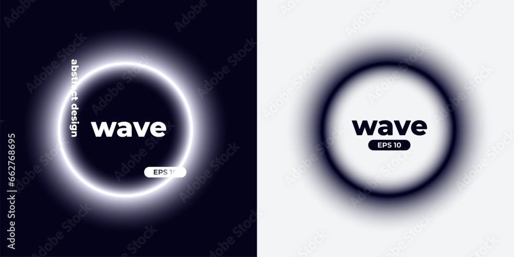 Wall mural circle banner with gradient isolated on black background. vector set. fluid vivid gradients for bann
