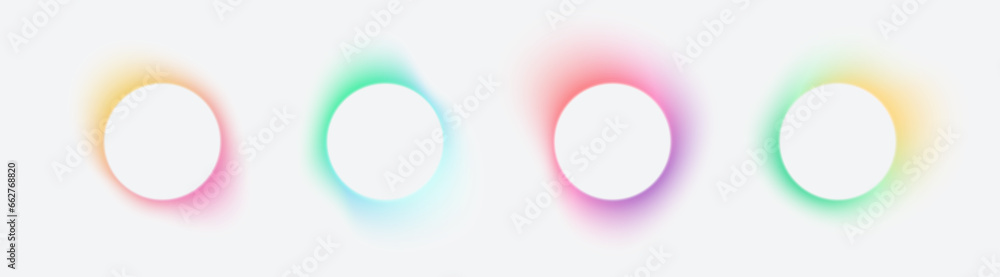 Poster circle banner with gradient isolated on white background. vector set. fluid vivid gradients for bann