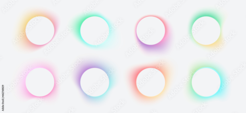 Poster circle banner with gradient isolated on white background. vector set. fluid vivid gradients for bann