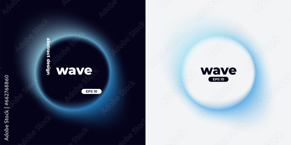 Wall mural circle banner with gradient isolated on black background. vector set. fluid vivid gradients for bann