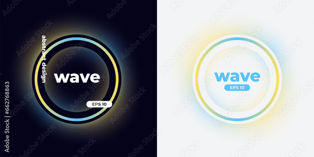 Aufkleber circle banner with gradient isolated on black background. vector set. fluid vivid gradients for bann