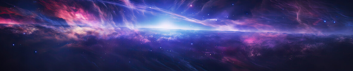 Awe-inspiring celestial scene, where a myriad of stars and planets illuminate the vast.