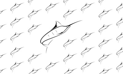 Jump sword fish illustration for background design vector