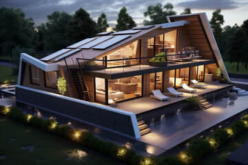 Obraz premium Modern architechture roof home desing