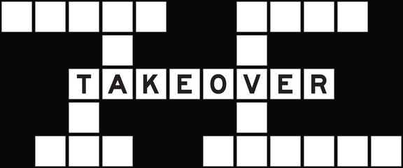 Alphabet letter in word takeover on crossword puzzle background