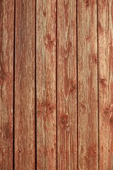Closeup of vertical red painted wooden plank wall background texture.