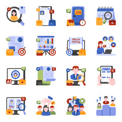 Pack of HR Flat Icons