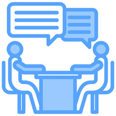 Negotiation Blue Icon