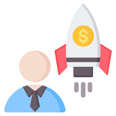 Launch Business Flat Icon