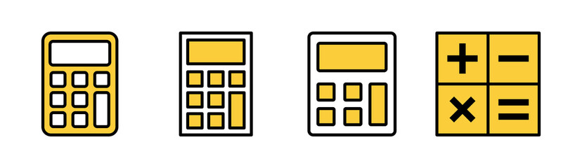 Obraz premium Calculator icon set for web and mobile app. Accounting calculator sign and symbol.