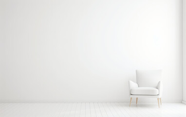 Minimalist White Room with a Single Modern Chair