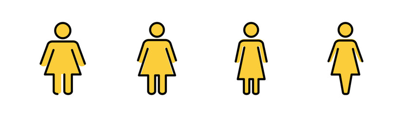 Female icon set for web and mobile app. woman sign and symbol