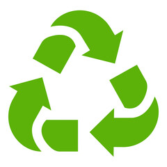 Recycle icon on white background