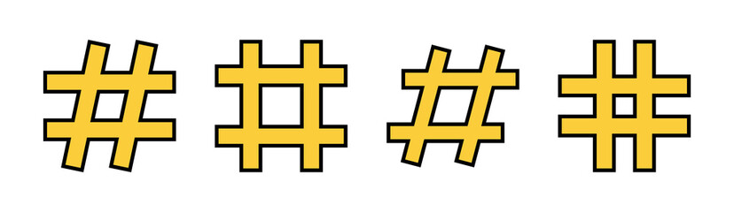 Hashtag icon set for web and mobile app. hashtag sign and symbol