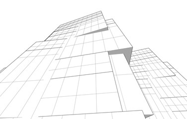 Fototapeta premium Abstract architecture vector 3d illustration