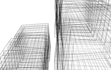 Abstract architecture vector 3d illustration