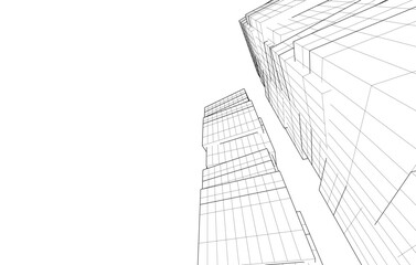 Fototapeta premium Abstract architecture vector 3d illustration