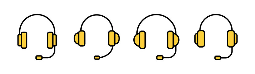 Headphone icon set  for web and mobile app. headphone sign and symbol