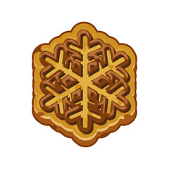 Christmas gingerbread snowflake, new years sweets, gingerbread